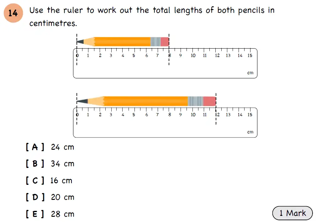 Question 14 - Year 3 - Length, Mass, Capacity - Assessment 3