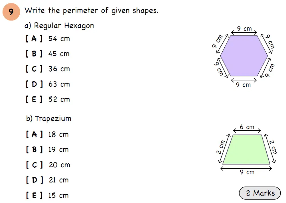 Question 9 - Year 3 - Length, Mass, Capacity - Assessment 3