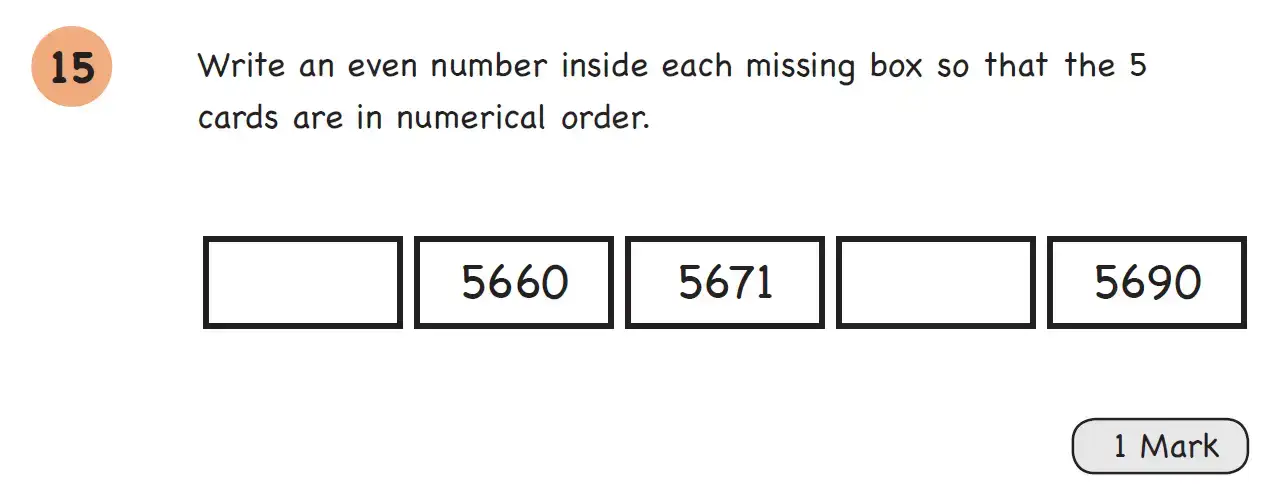 Question 15 - Year 4 – Number and Place Value – Assessment 1