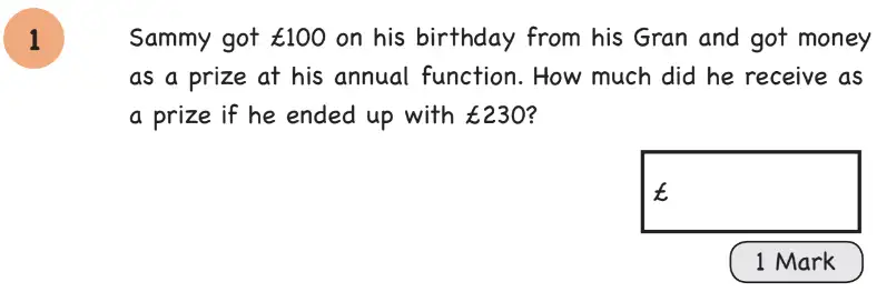 Question 01 - Year 5 - Algebra - Assessment 1