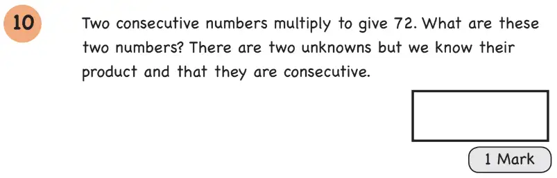 Question 10 - Year 5 - Algebra - Assessment 1