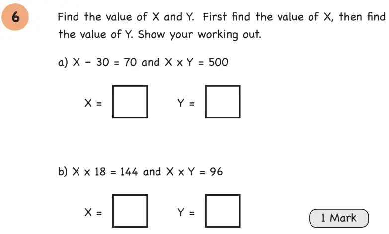 Question 06 - Year 5 - Algebra - Assessment 1